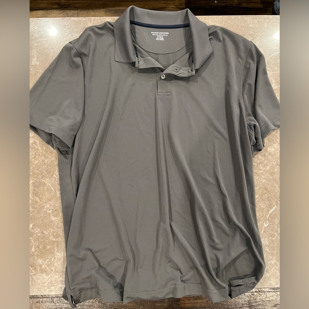 Amazon Essentials gray polo XL slim fit